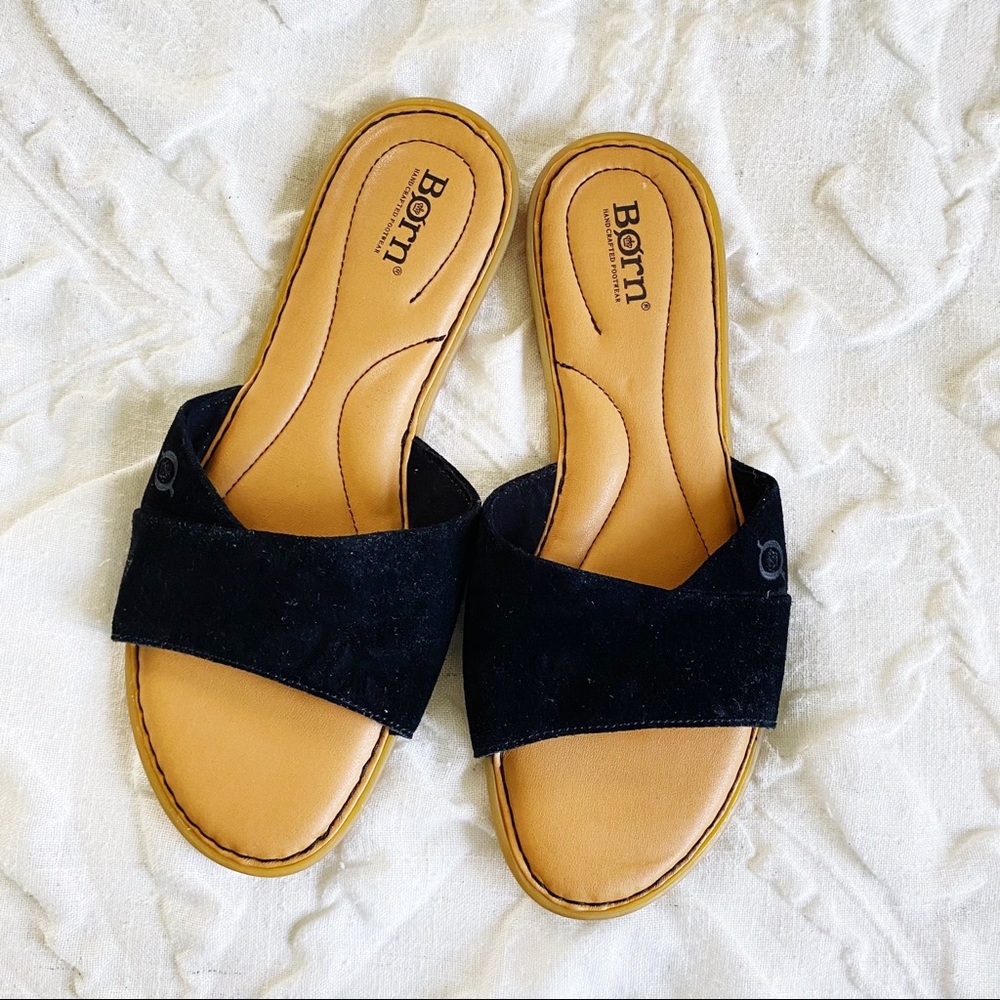 Born Black Suede Sandals Size 10